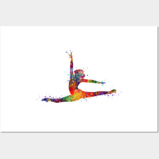 Girl Gymnastics Twine Watercolor Posters and Art